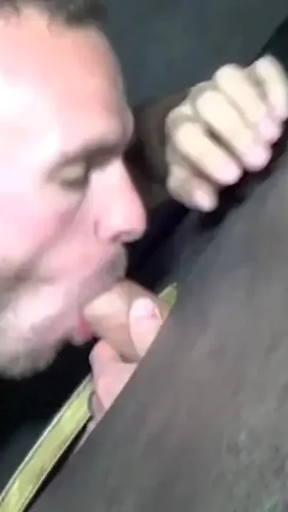 Straight accept to suck big cock in glory holes