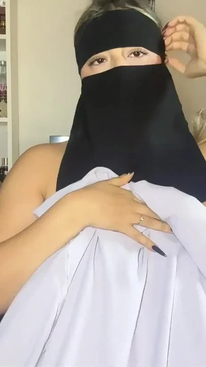 American teen in a hijab uses her big tits to make you cum Clip 1