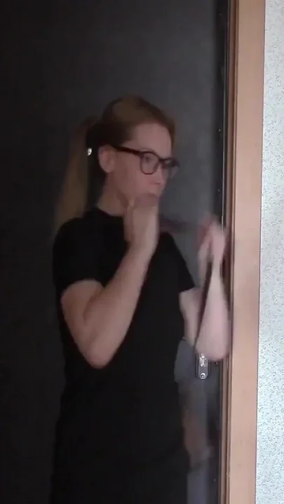 After Work Beauty Jerks off to Porn with Lesbians