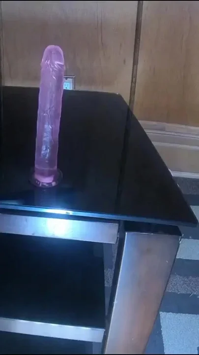 Trans Lady Slut Daphne Sits on Her Pink Dildo and Jerks off in a Glass