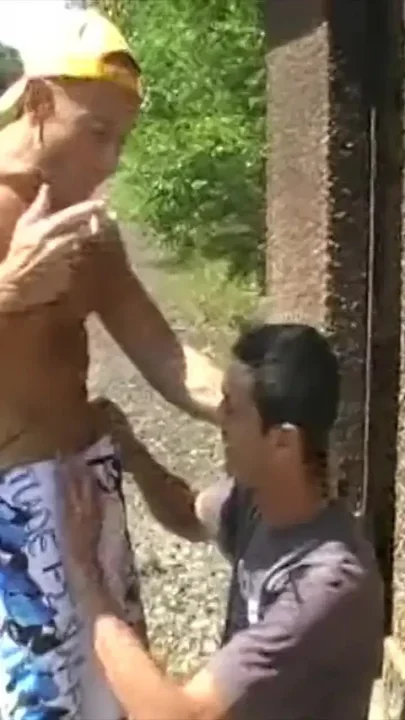 Amazing exhib with twink fucked in exhib train rail