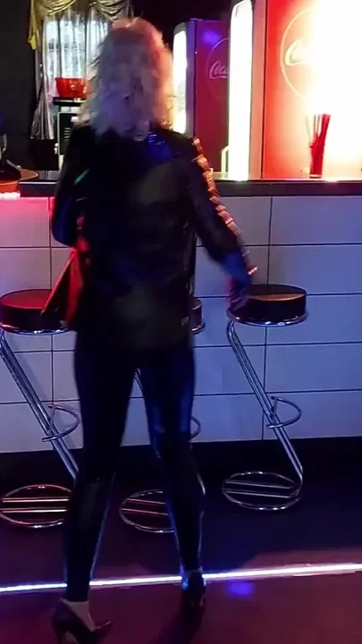 Granny Shows off Her Sexy Outfit in a Bar