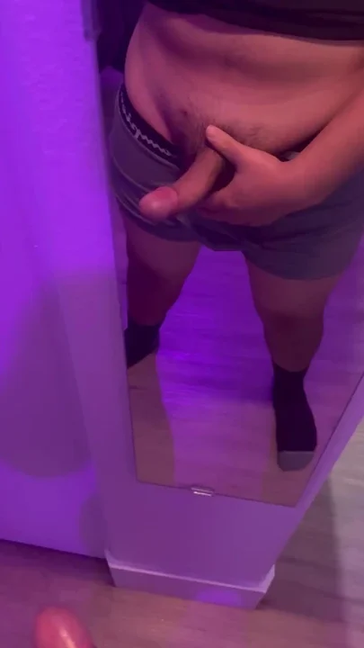 Latino teen stroking