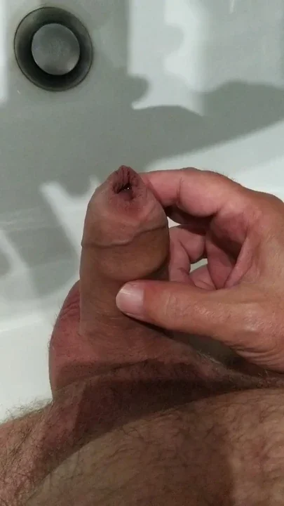 I finish masturbating in the bathroom