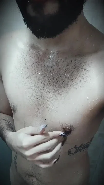 Taking care of my morning wood in the shower