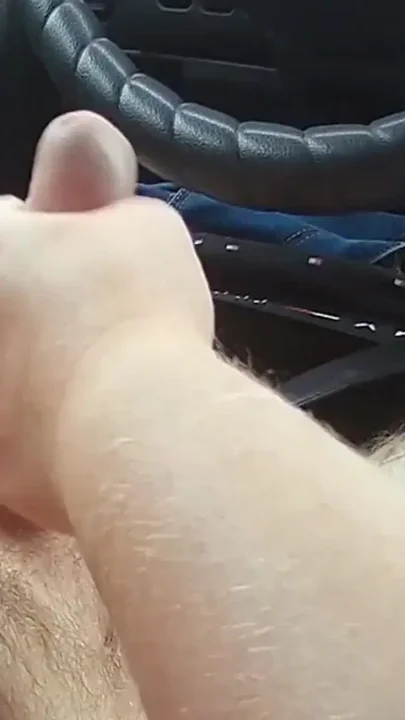 Bitch jerks off my dick in the car until I cum close up