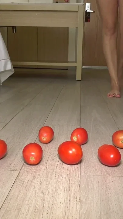 Hot Latina Tramples on Tomatoes and Gets Her Beautiful Feet Dirty