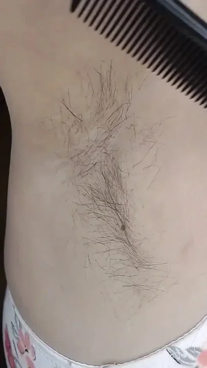 Hairy Armpits Closeup Oiled Combed