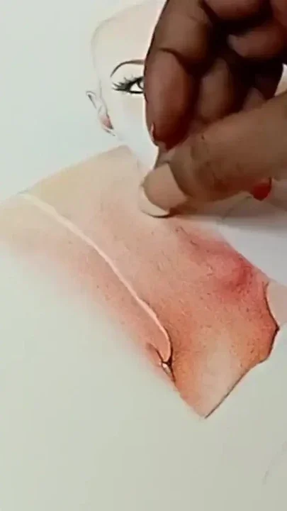 Erotic Art Or Drawing Portrait of Angela White as Sexy Desi Wife Sucking A Big