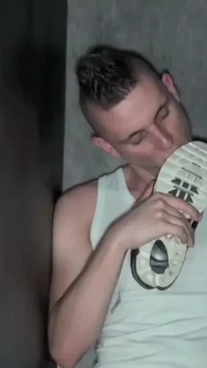 Sneaker submission domination in glory holes by straight