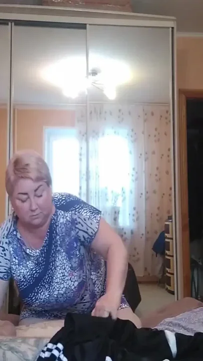 Mother-in-law makes a blowjob then sex in different posses 1
