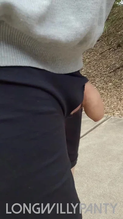 Straight guy walks around with his erect cock out in public