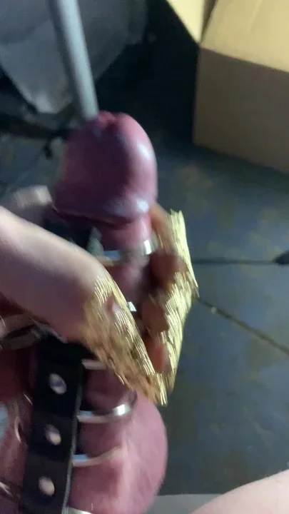 Big cumshot in a cage