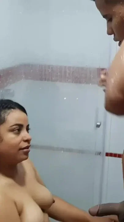 My stepsister gets horny in the bathroom and sucks my cock Clip 1