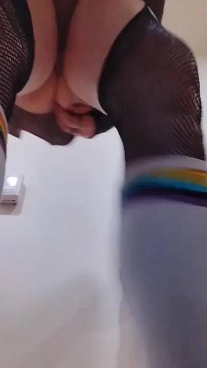 Wall Fucking Big Dildo From Below POV