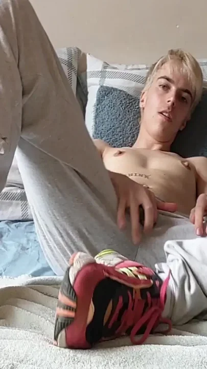 Wet Ftm Smells His Dirty Sneakers and Cums