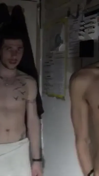 Yougn stright dude fucked raw by ebony twink in sauna