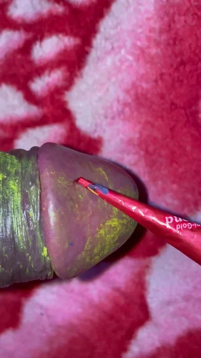 Indian Desi Boy Big cock with yellow painting Clip 1