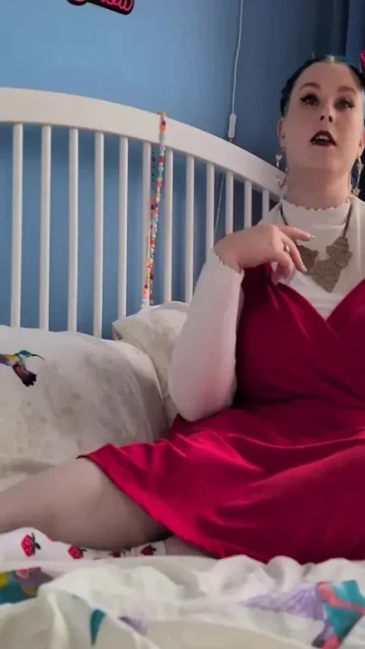Foot Worship in a Red Dress - Solo Girl