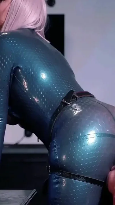Strap-on Suck and Facesitting in Latex Catsuit Femdom Video
