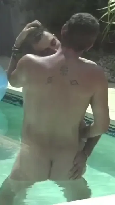 Young dude fucking Dimitri raw in the swimming pool