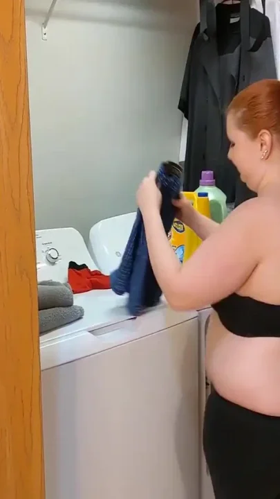 Little stepsister stuck in dryer