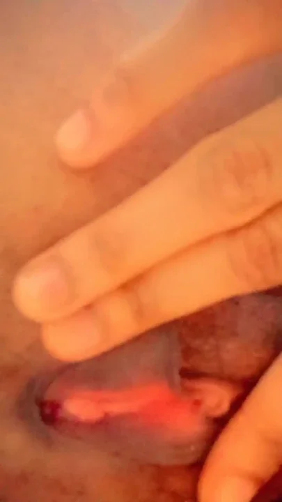 Pussy was way tooo tight for my dick so she decided to use her hands instead
