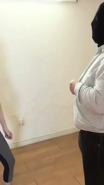 Yoga instructor punishing her slave