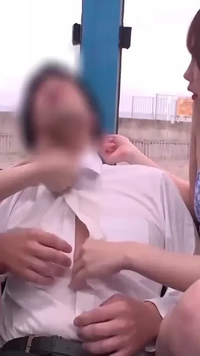 Sex with Two Girls in a See-through House on the Beach Part1