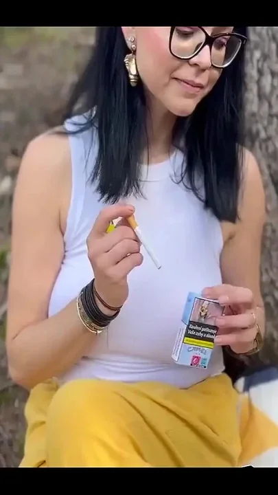 Smoking Cigarette and Blowjob Dildo in the Forest