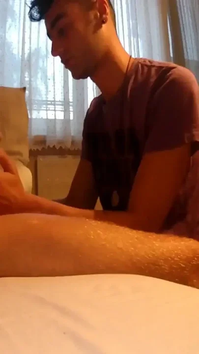 Helping Hand for Friend jerking Balls Massage Cum Tasting