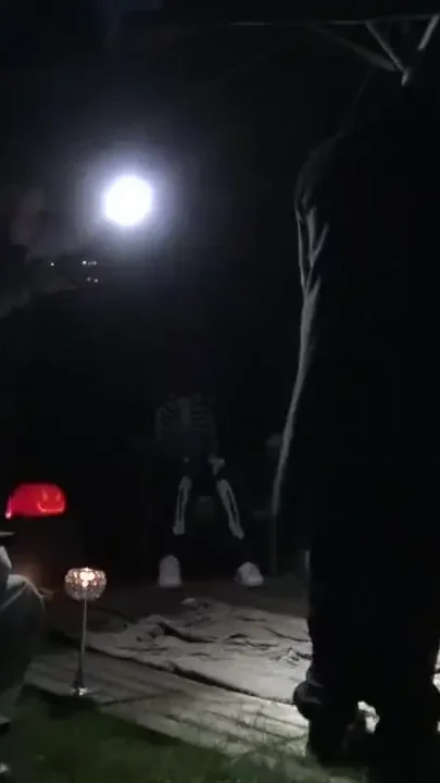 Amateur cam fucked bareback at night for Halloween