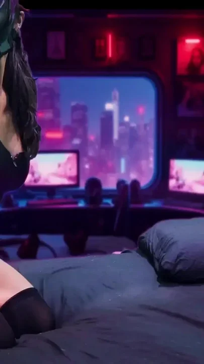 Cyberpunk Sex 4 Positions Cum on Cyber Face Fit Gorgepus Girl Riding Cock