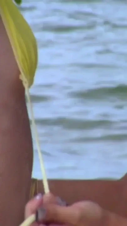 Two chicks play dirty before getting their tight holes screwed by three men outdoor