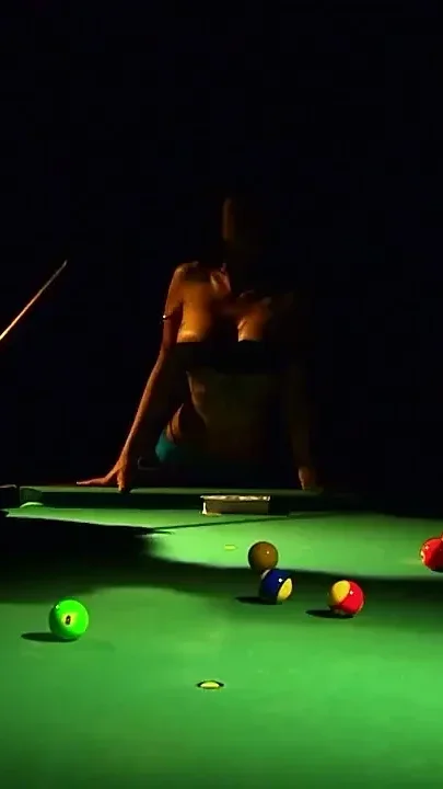 Hot Pool Table Gangbang with Pole Dancing Tease