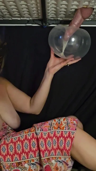 FUCK this Balloon for MOMMY so I can pour your CUM on my Huge Tits and Eat it