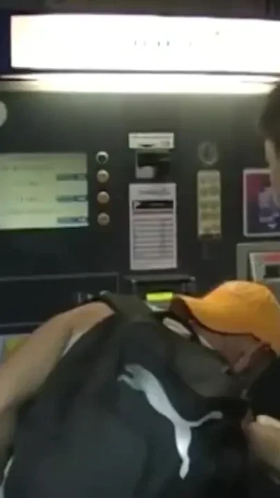 Asian slut fucked by 2 tops in public toilets