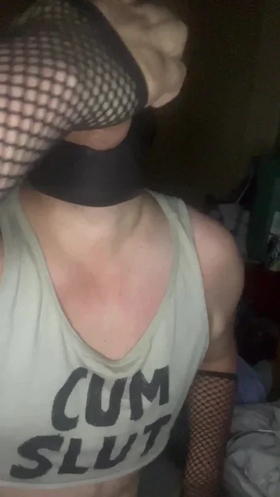 Worthless cross dressing whore Trisha Trash cant even wait to get her makeup on Clip 1