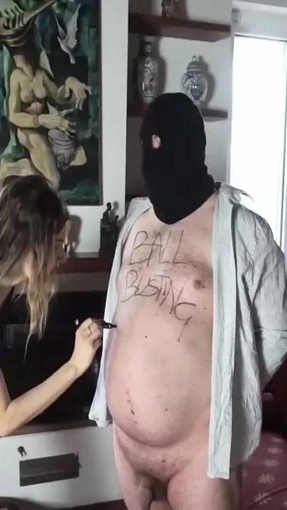 Ballbusting slave