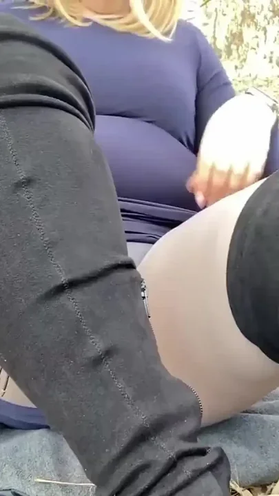 Mature Stepmother's Juicy Masturbation Outdoors