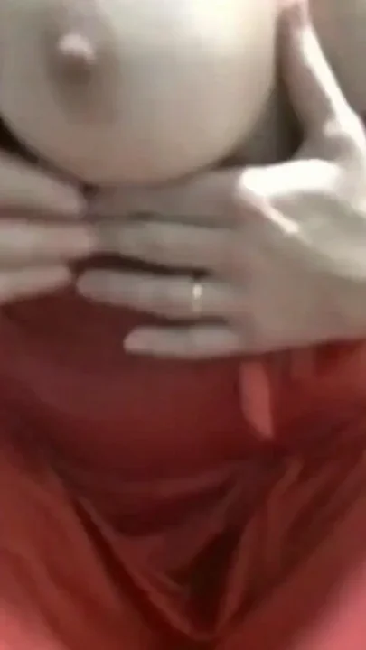 Red Nightdress Punching the Firecracker Inside Her Ass