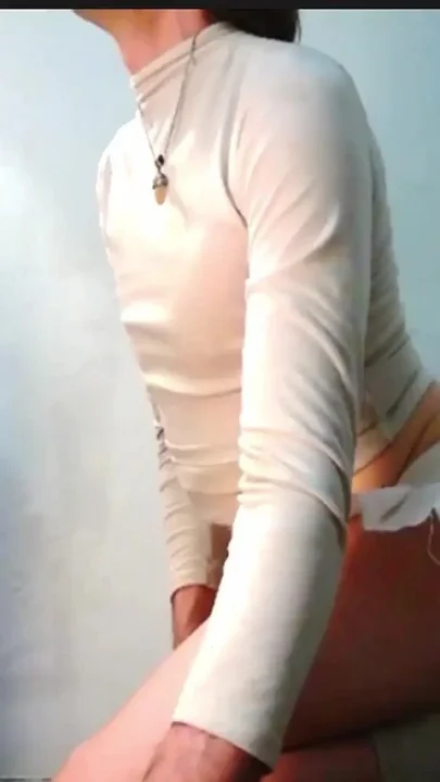 White Blonde Sissy in Sport Style Playing with BBC Dildo