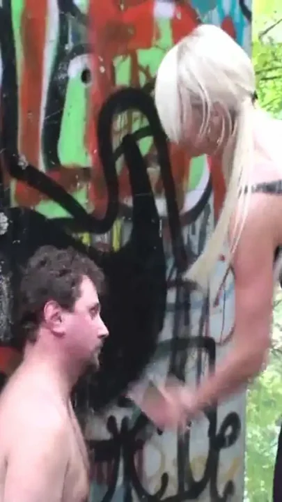 Slapping and spitting him outdoors