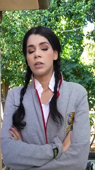 Cosplay Threesome - Bettlejuice Wednesday Addams and Her Big Tits Stepmom