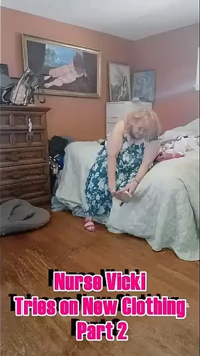 Naughty MILF Nurse Vicki Try's on New Clothing Part 2