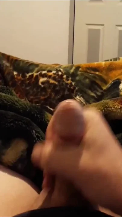 Small circumcised cock ejaculated thick load of cum