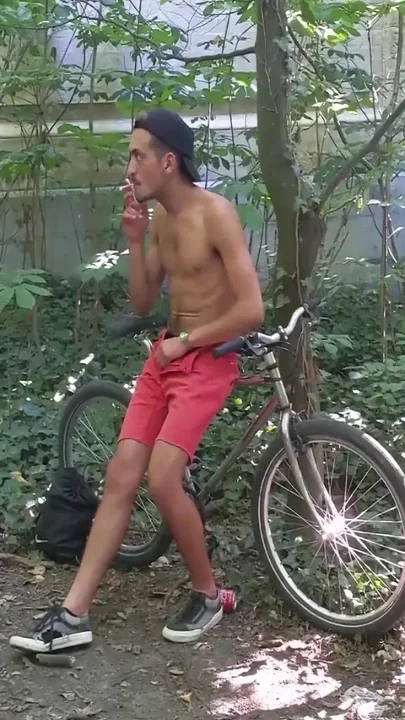Theo Jerk-off on a bicycle