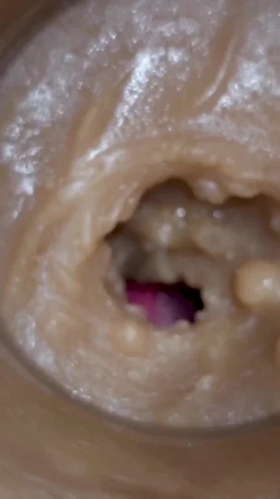 Extreme close up Injecting a large dose of sperm pussy toy Camera 4k Clip 1