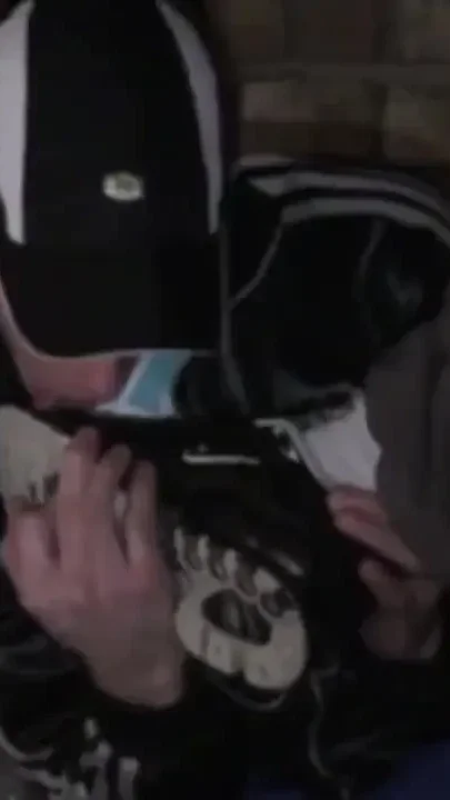 Submissed to the sneakers of his friend