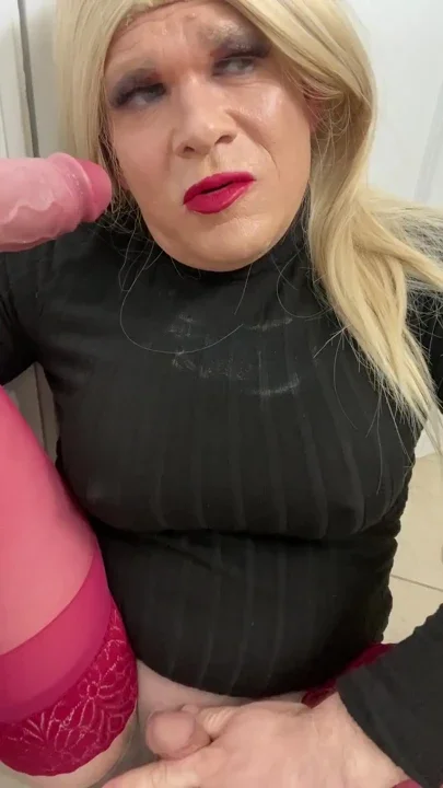 Sissy transgender sexy femboy crossdressing slut sucks cock and talks to milf